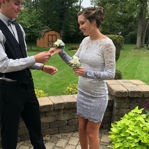 Elegant Lace Prom Dress in purple ombré